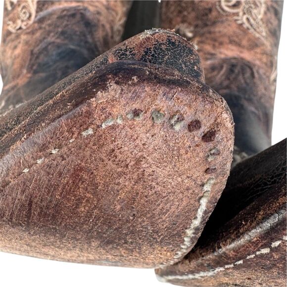 Circle G Womens Western Dragonfly Embroidered Boots Square Toe Brown Size 7.5 M - Picture 12 of 16